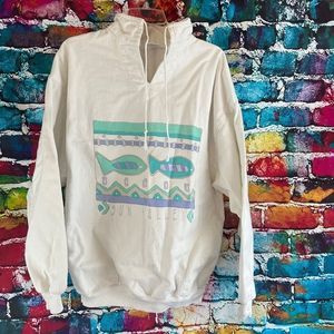 Vintage Fresh Produce Pullover Sweatshirt Jacket Sun Valley Graphic Large